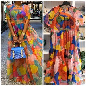 Summer Abstract Long Dress